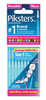 Blue Piksters Size 5 interdental brushes arranged in a row showing flexible bristles and ergonomic handles, packaged in a 10-count set for effective plaque removal and gum care. View of the package of Piksters.