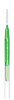 Photo of a Piksters Green Size 6 interdental brush 10-pack, displaying several green-handled brushes with bristled tips, neatly arranged in a clear plastic case with product branding visible. View of a single interdental brush
