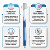 GUM 317 Ultra-Soft Delicate Toothbrush - Gentle Cleaning for Sensitive Teeth & Gums, Compact Head Design, Ergonomic Handle, Dentist Recommended for Post-Surgery & Orthodontic- infographic of the toothbrush features