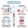 GUM® 509 Summit+ toothbrush infographic of toothbrush features