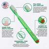 GUM 411 Classic Toothbrush with Rubber Tip – Full Head Soft Bristles for Gentle Cleaning, Gum Massage, & Oral Hygiene, Dentist Recommended - Made in USA  - Infographic of toothbrush features