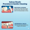 GUM Snap-On 642 Sulcus Brush - Precision Gumline Cleaning for Gum Health infographic of features