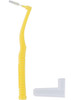 DentalPro Size 2 (SS) Yellow L-Shaped Interdental Brushes 4-Pack zoomed view of interdental brush and cap