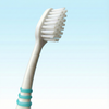 Colgate Wave Ultra-Compact Head Soft Toothbrush, Soft Bristles for Gentle Plaque Removal, Compact Curved Head for Hard-to-Reach Areas and Gumline Cleaning, Manual Toothbrush for Daily Oral Care. View of toothbrush head.