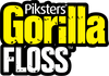 Piksters Gorilla Floss Easy Slide Strong Floss spool showing durable, shred-resistant dental floss with smooth glide technology in a compact container, designed for effective plaque removal and comfortable flossing in tight spaces and sensitive gums. Piksters Gorilla Floss Easy Slide Strong Floss view of logo