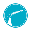Edel+White Easy Flex Profi-Line Interdental brushes - icon of bent interdental brush head
