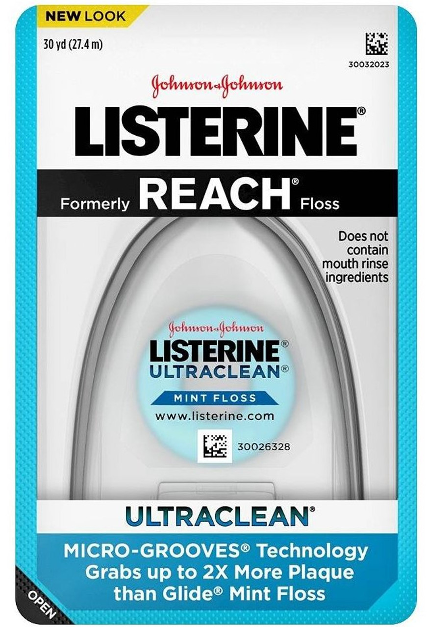 Reach Total Care Mint Floss / J&J Listerine UltraClean - KleenTeeth