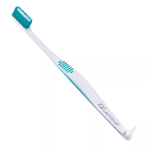 Lactona IQ+ Medium Toothbrush view of end-tufted toothbrush