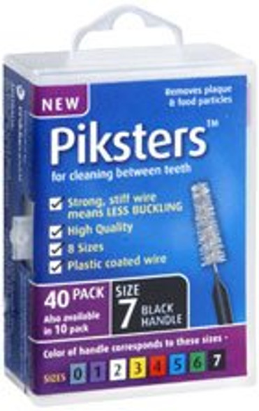 Piksters Black Size 7 Extra-Large Interdental Brushes - 40 pack