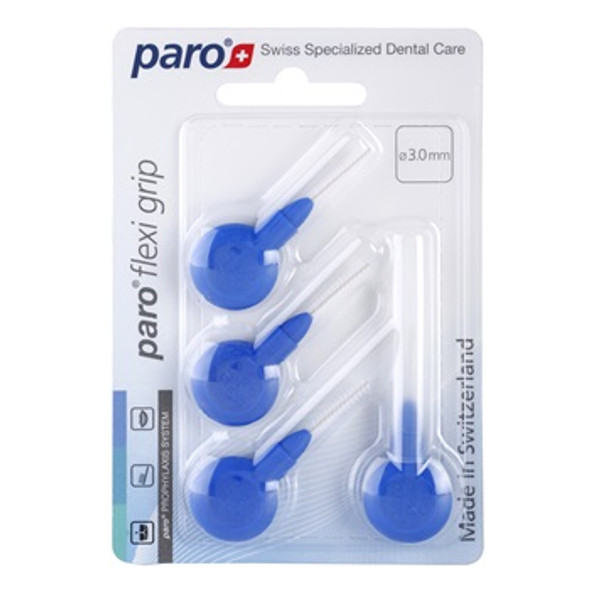 Paro Flexi Grip, X-Fine, Blue, Cylindrical, 3.0 mm Interdental Brushes - #1071