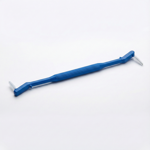 GUM Proxabrush Plastic Double Ended #605 Handle | Go-Between Cleaner | Dual-Ended Interdental Brush Handle | Compatible with 414, 612, 614 Refills view of a blue handle