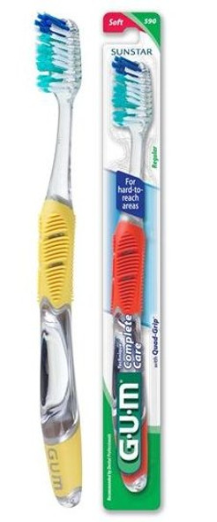 Cepillo Dental Clásico Gum 411 Suave Classic Toothbrush Gum 411 Soft -  Assorted Colors (2 count)
