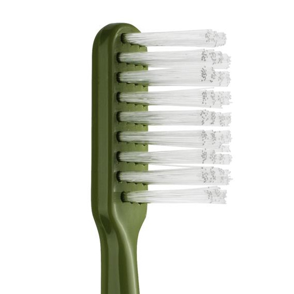 Tepe Denture Brush zoomed view of vertical head of denture toothbrush