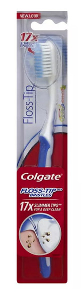Colgate SlimSoft Floss Tip Soft Ultra Compact Toothbrush view of front of package
