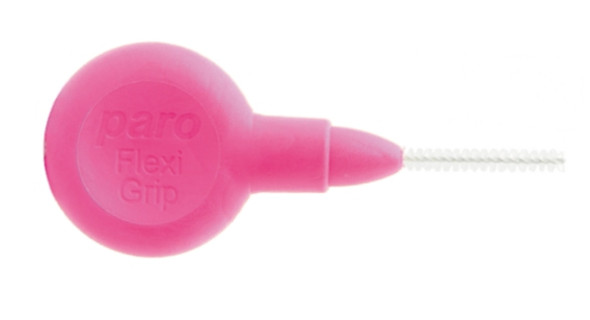 Paro Flexi Grip, Super-Fine, Pink, Cylindrical, 2.0 mm Interdental Brushes -#1078