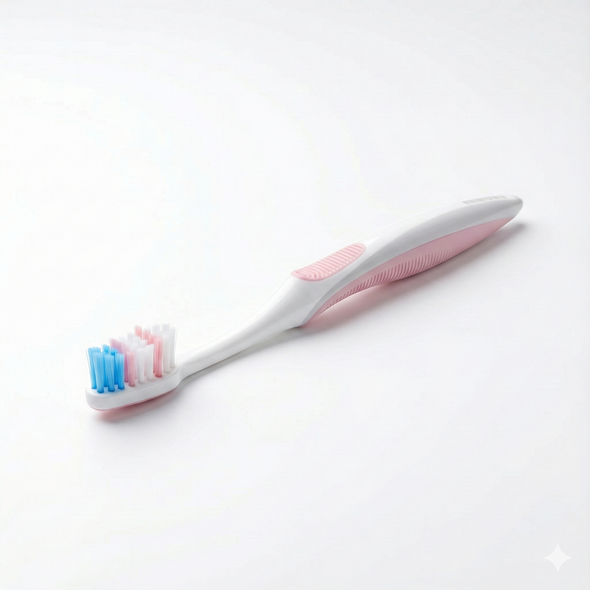 Oral-B Gum Care Extra-Soft Compact Head Toothbrush view of toothbrush angled view