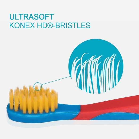 Edel+White Flosser ULTRA-SOFT Children's Toothbrush view of ultrasoft brush head
