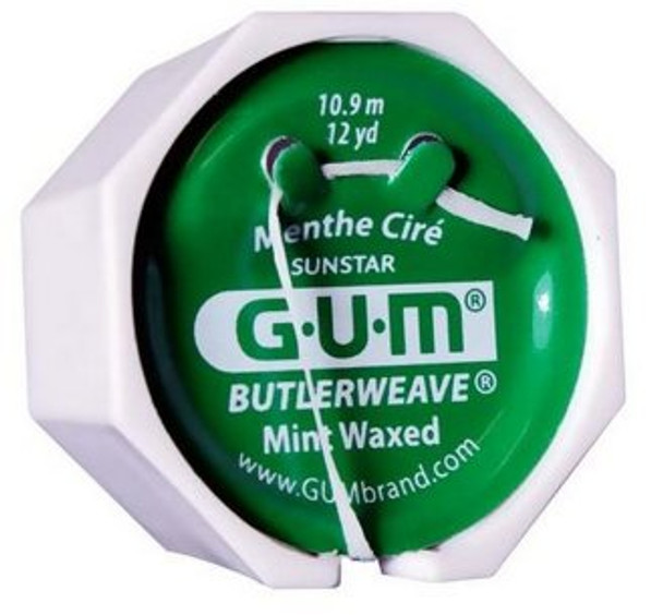 GUM ButlerWeave Dental Floss - Waxed Mint  -Travel Size