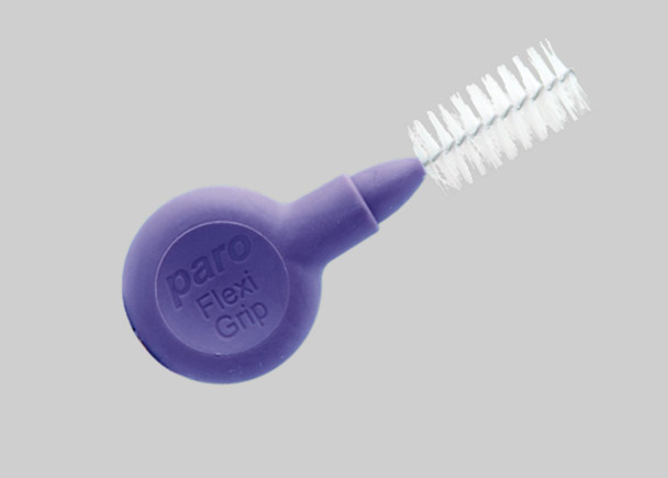 Paro Flexi Grip, X-Large Course, Violet, Cylindrical, 8.0 mm Interdental Brushes - #1077 view of brush head