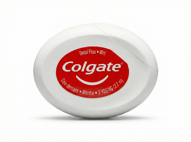Colgate Total Dental Floss, Mint Flavor, Travel Size 3 Yards, Waxed Glide Floss for Plaque Removal Between Teeth and Along Gumline, Compact Pocket Pack for On‑the‑Go Oral Care, Ideal for Travel, Purse, Car or Office.