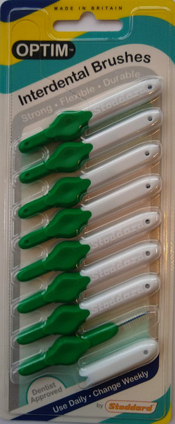 Stoddard OPTIM Interdental Brushes Medium -5mm Green - 8 Brush Pack (OPTIM Green)
