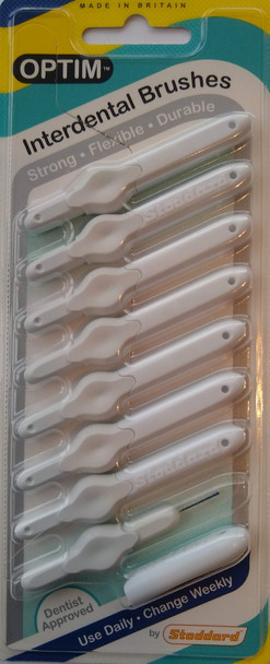 Stoddard OPTIM Soft Interdental Brushes Super Fine -1.6mm White - 8 Brush Pack (OPTIM White)