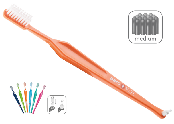 Paro M27L Medium 3-Row Toothbrush with Interspace Brush F - #738