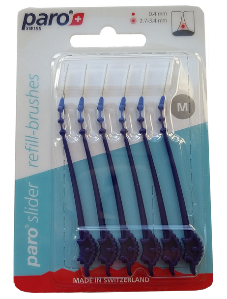 Paro Slider Refill Brushes M, Blue, Conical ø 2.7-3.4mm - 6 Brushes (ART 1033)