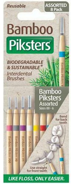 Piksters Variety Pack Bamboo Interdental Brushes - Assorted 8 Pack