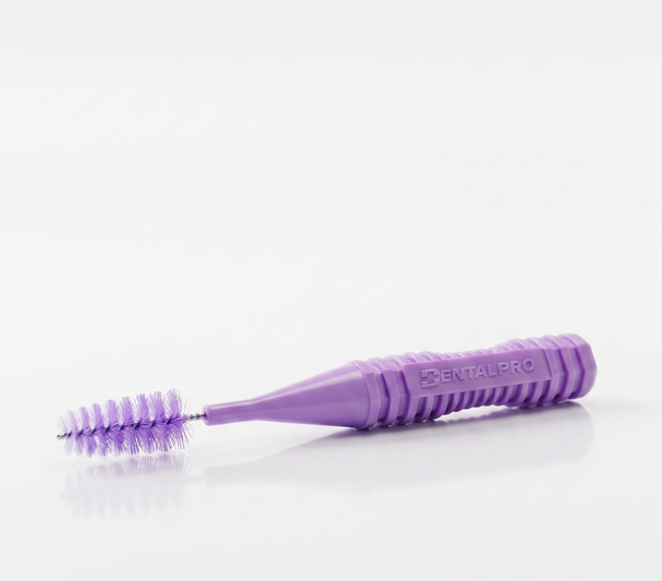DentalPro Size 6 - Extra Large I-Shape purple Interdental Brushes view of one brush