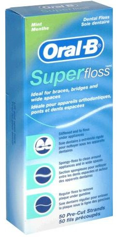 Oral-B Super Floss Dental Floss, Mint - 50 strands