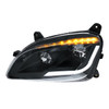 35917 - BLACK LED HEADLIGHT W/SEQUENTIAL LED TURN SIGNAL FOR PETERBILT 579 (2012-21) & 587 (2010-16) - DRIVER