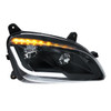 35918 - BLACK LED HEADLIGHT W/SEQUENTIAL LED TURN SIGNAL FOR PETERBILT 579 (2012-21) & 587 (2010-16) - PASSENGER