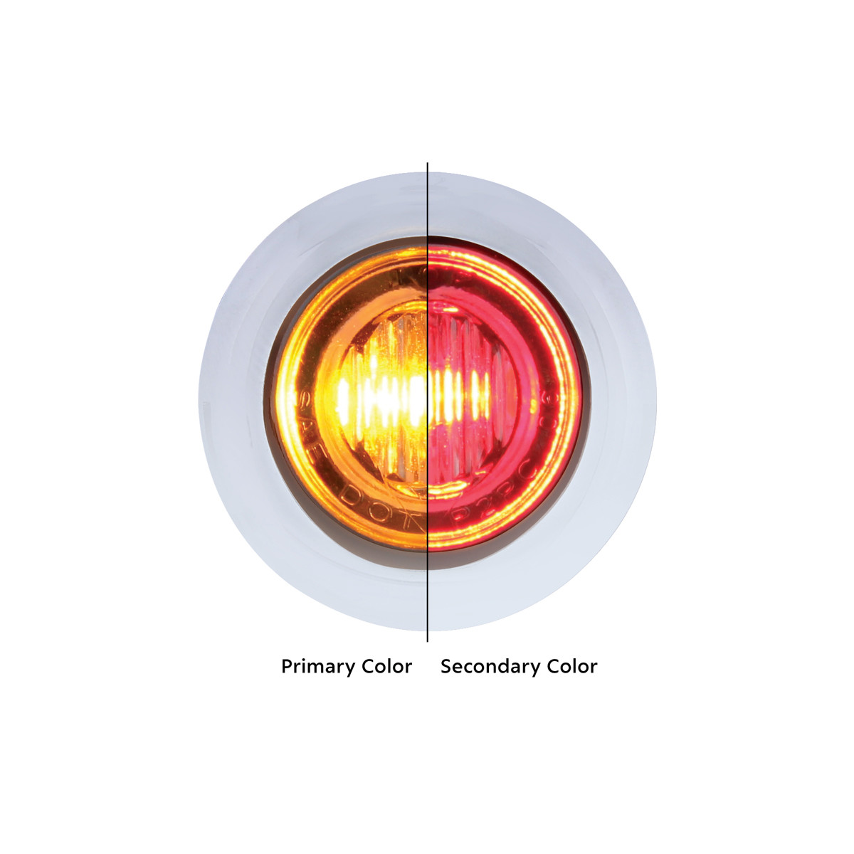 36838 - LED DUAL COLOR MINI AMBER/RED - Harbor Truck Parts