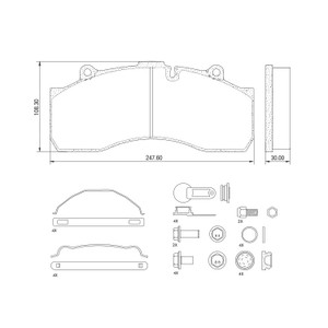 MPBD1527HD - AIR BRAKE DISK PAD Trailer with Haldex DB22