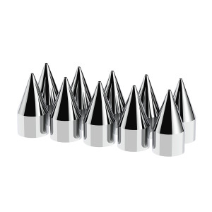 10007 - CHROME NUT COVER SPIKED 33MM