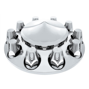 10363 - Pointed Front Axle Cover, Standard Style Push-On Nut Covers - Chrome