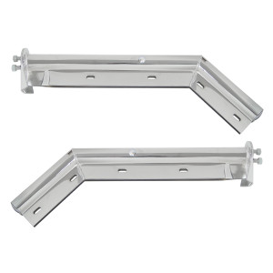 10860 - MUD FLAP HANGER PAIR (SIMPLE STYLE) - CHROME, ANGLED, 1-1/8 in