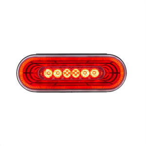 36571 - LED LIGHT OVAL 6IN RED CLEAR