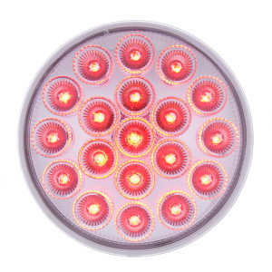 36722 - 19 LED 4" Round Double Fury Light Red/Amber Clear Lens