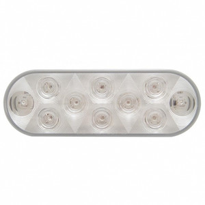 38776 - 10 LED RED OVAL STT LIGHT CLR LENS