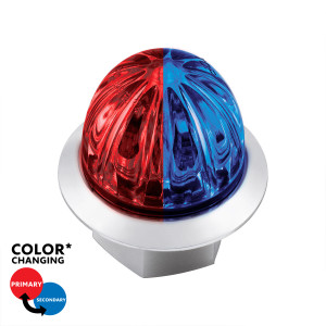 39236 - 4 LED MINI WATERMELON DOUBLE FURY MARKER LIGHT RED/BLUE