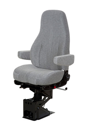 50764.361 - CAPTAIN TRUCK SEAT, HIPRO 95 AIR SUSPENSION, MEDIUM GRAY MORDURA CLOTH, HI-BACK, 15 IN. RATCHETING ARMRESTS