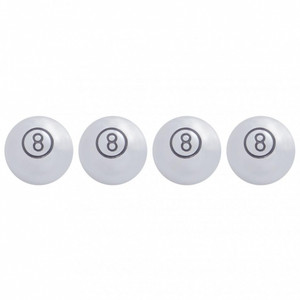 69978 - CHROME VALVE CAPS LARGE 8 BALL (4-PACK)