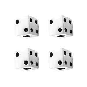 70006 - VALVE CAP SET - WHITE DICE