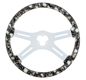 88234 - 18IN WHITE SKULL STEERING WHEE
