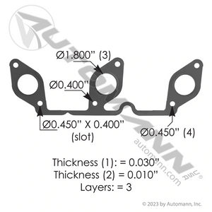 840.UM46383GEL - Exhaust Manifold Gasket Freightliner DD15
