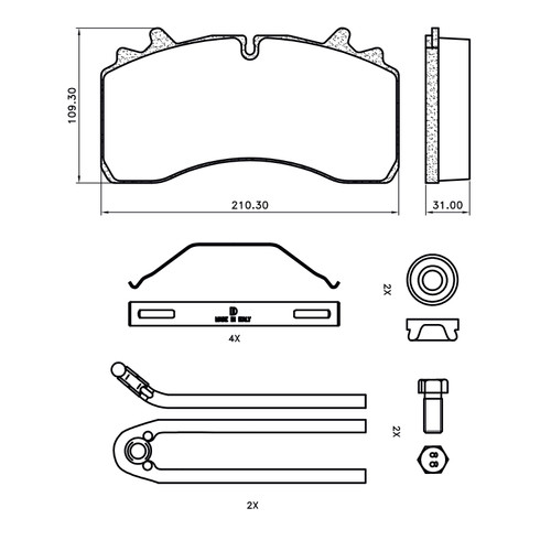 MPBD1777CV - AIR BRAKE DISK PAD STANDAR