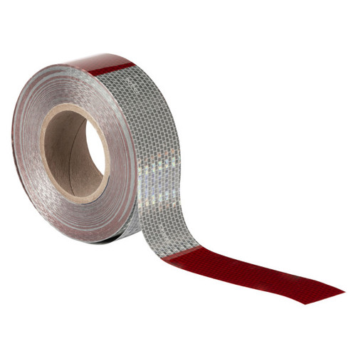 S-41160 - REFLECTIVE TAPE RED/WHITE (6in Red/6in White) - 150 FT Roll