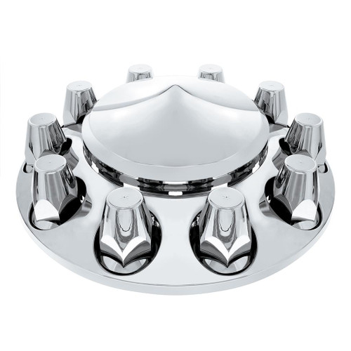 10363 - Pointed Front Axle Cover, Standard Style Push-On Nut Covers - Chrome